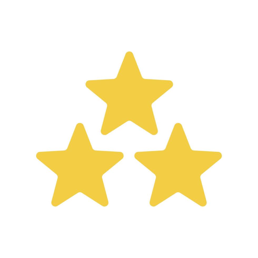 Three yellow stars icon. vector