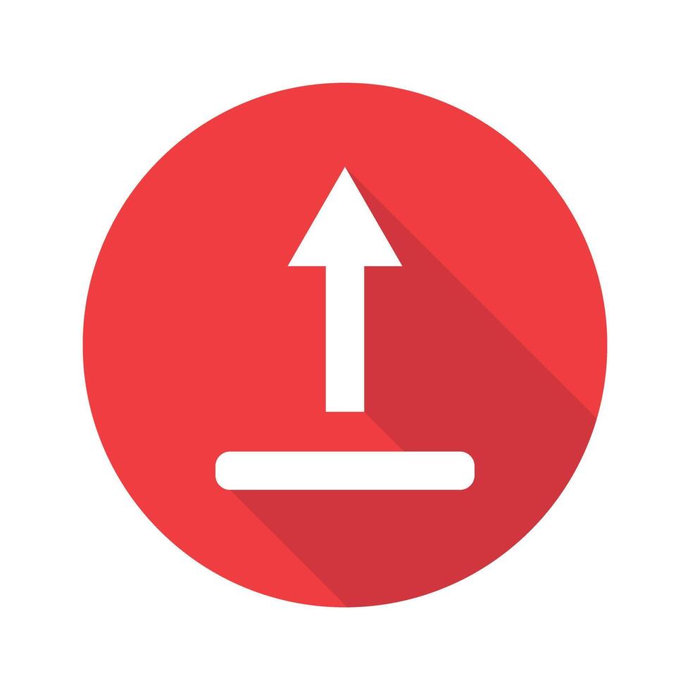 Modern red upload icon. vector