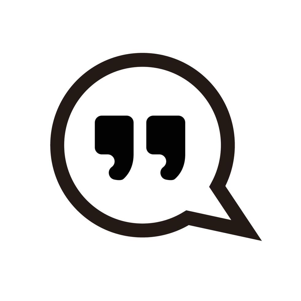 Icon set with double quotation mark and callout. vector