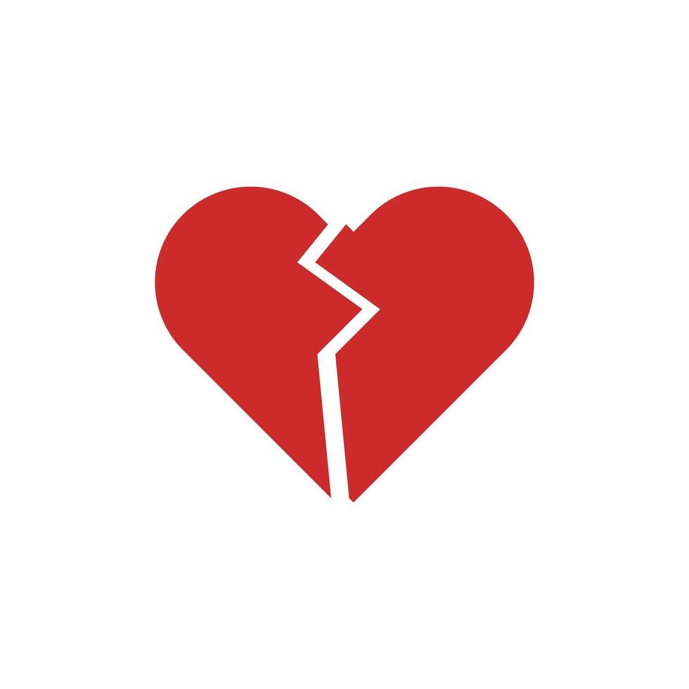 Broken heart icon. Broken heart and divorce. vector