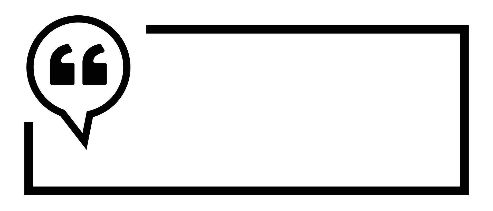 Square box with double quotation callout and copy space. vector