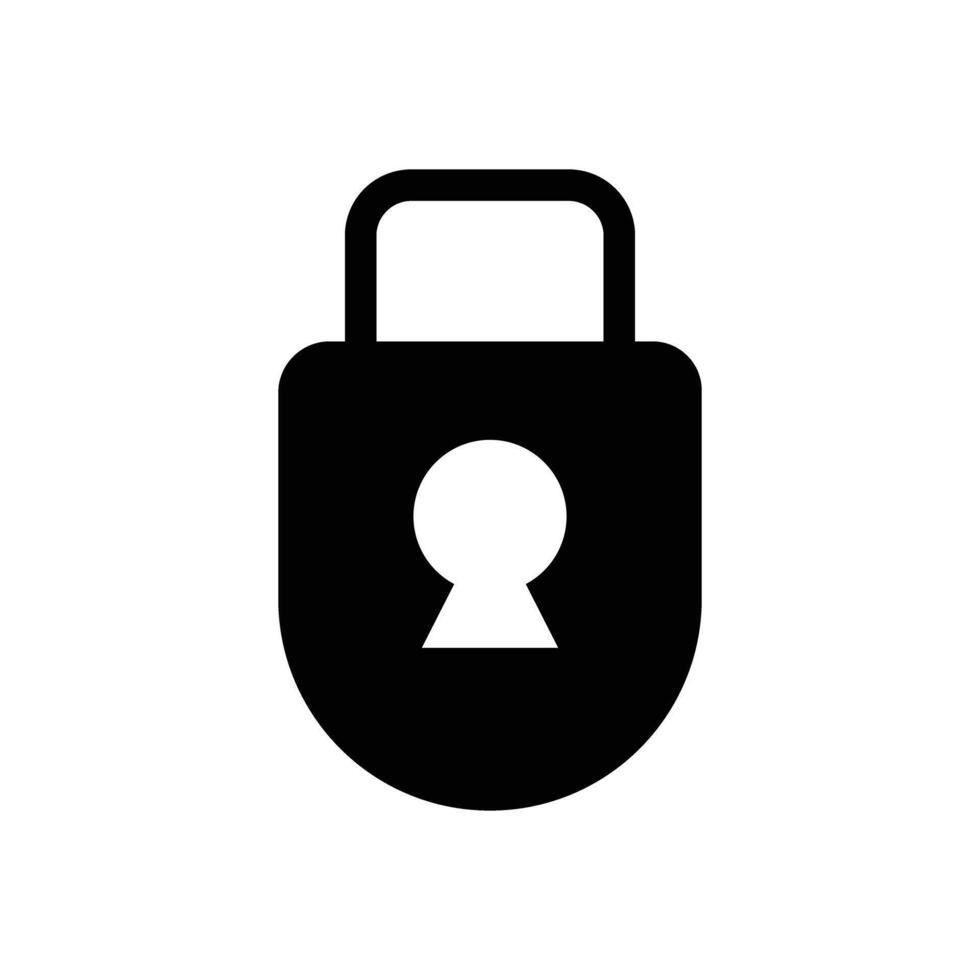 Padlock silhouette icon. Security and lock icon. vector