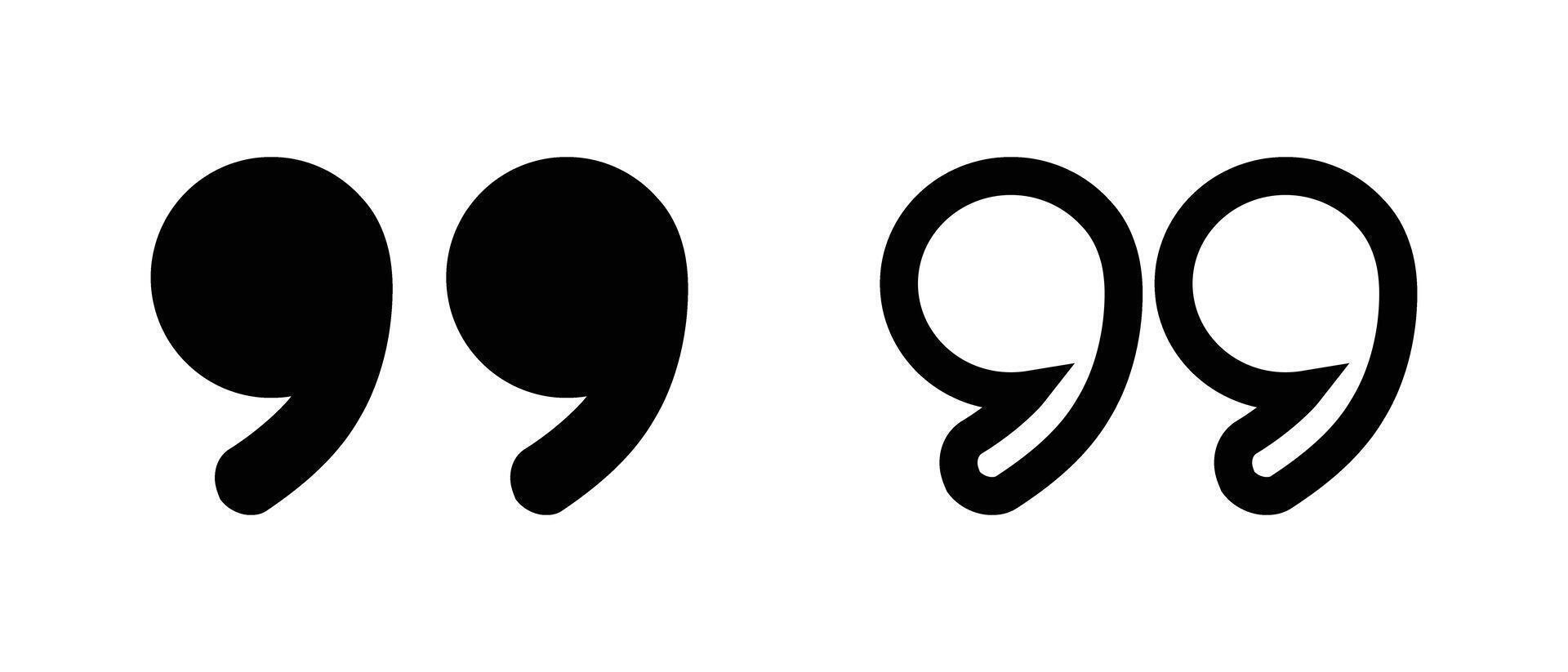 Icon set of double quotation marks. Quotation mark icons. vector