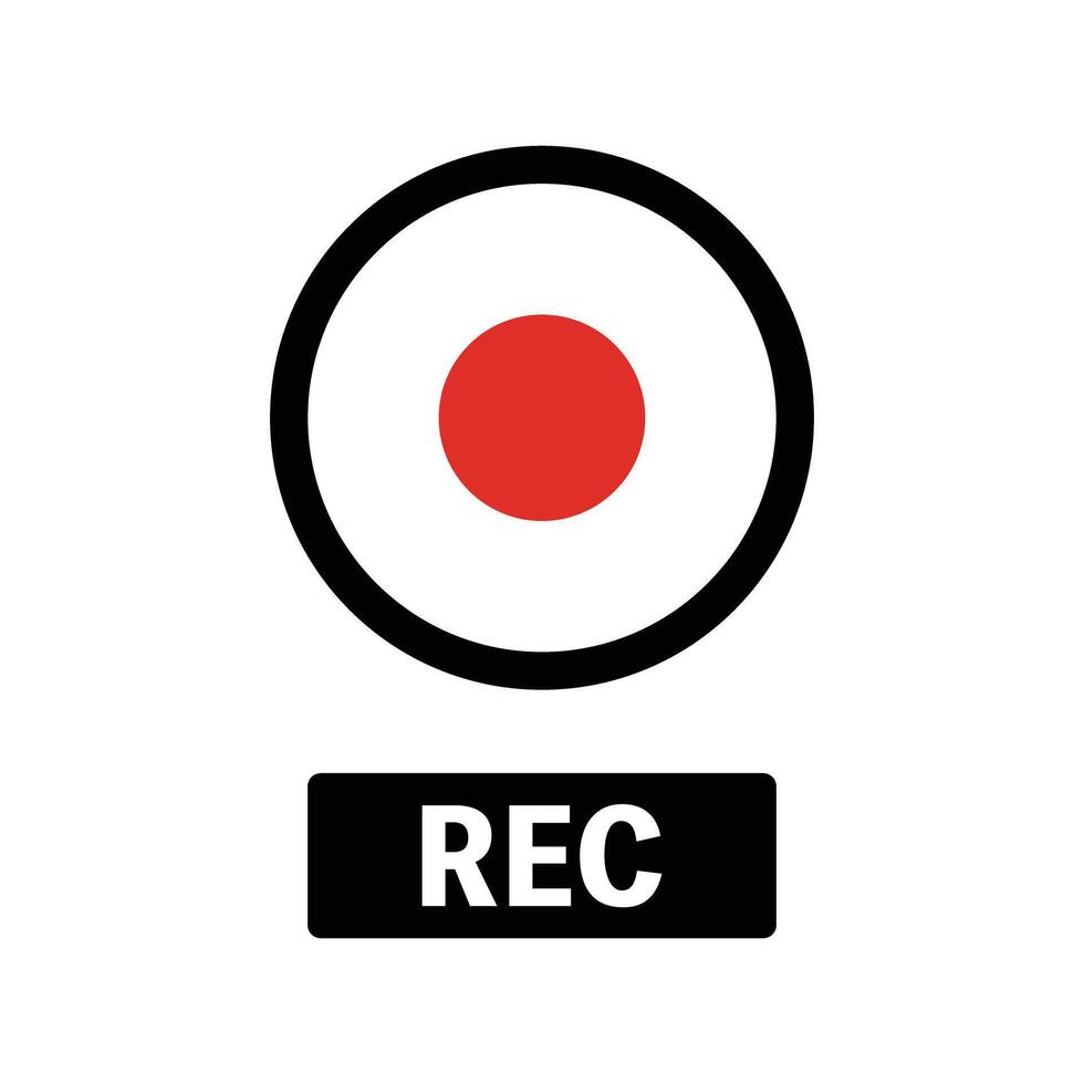 Rec button. Recording sign. vector