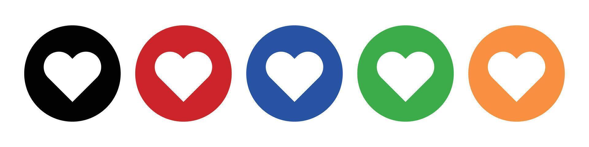 Colorful round heart icons. vector