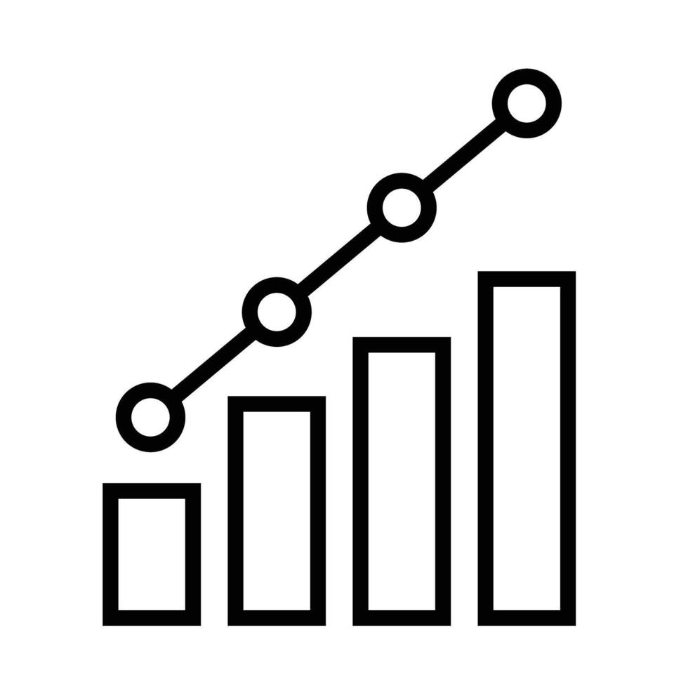 Ascending chart and bar graph icon. vector