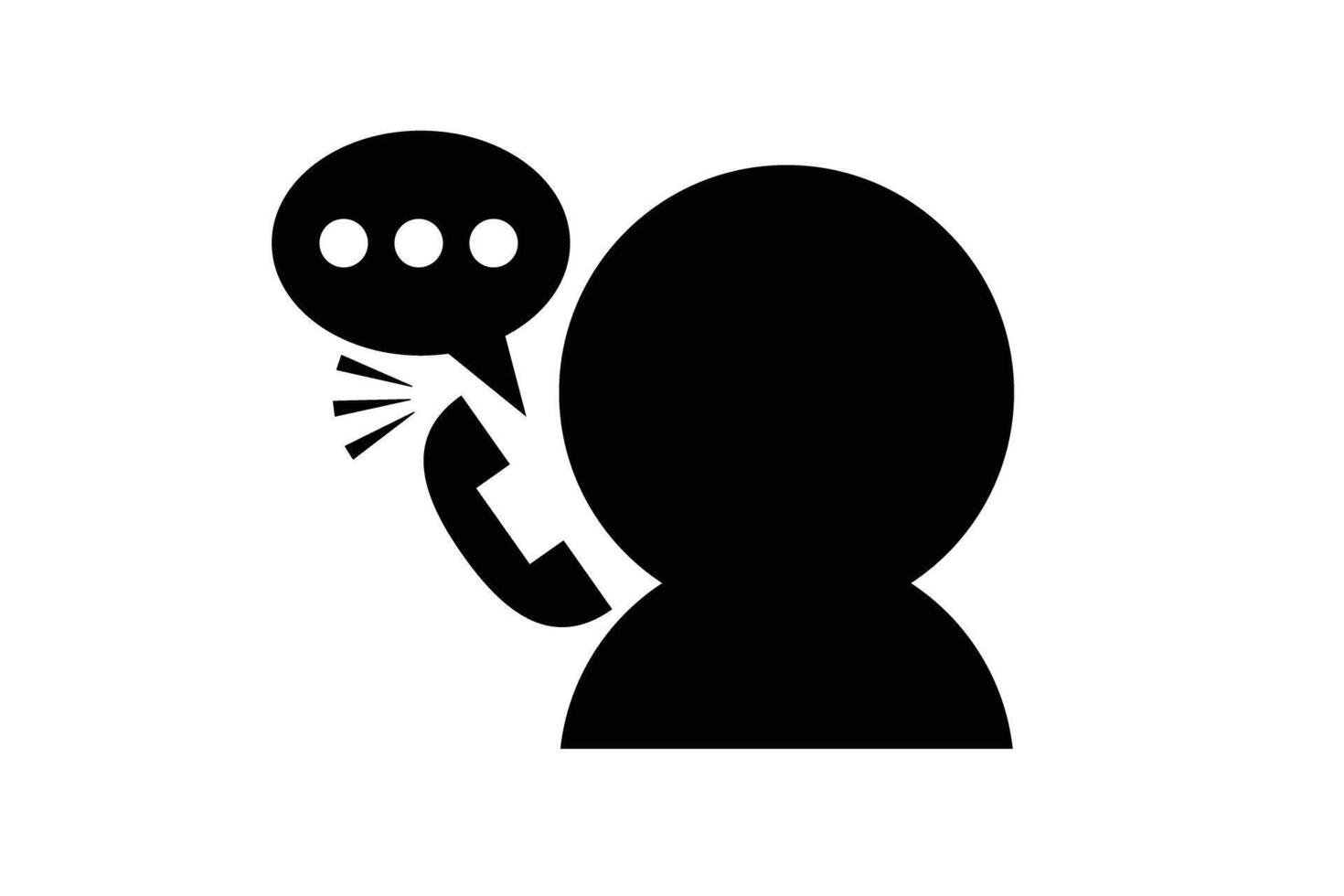 Silhouette and speech balloon of a person talking on the phone. . vector