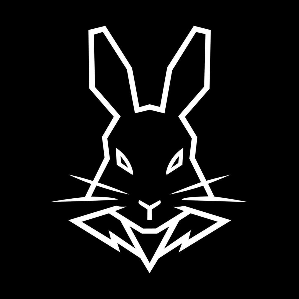 Rabbit head logo simple minimalist design. modern rabbit logo. abstract animal logo vector