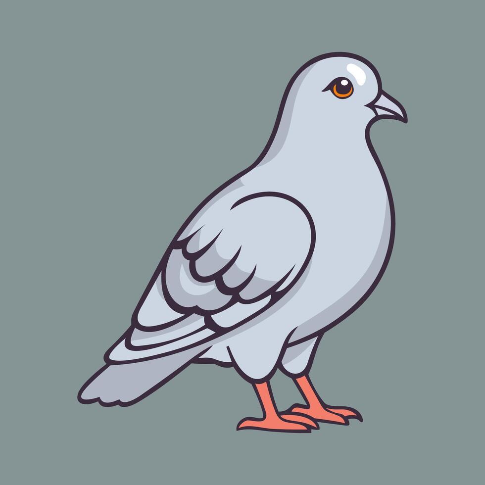 Pigeon bird. Colorful bird icon. Cartoon icon illustration vector