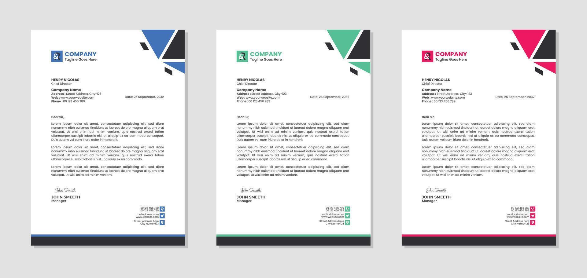 Letterhead template design for company business vector