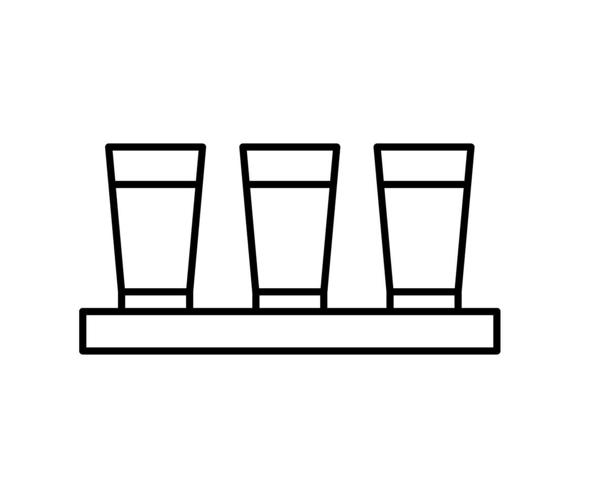 Empty shot glass set, line icon. Simple sign of cup. illustration vector
