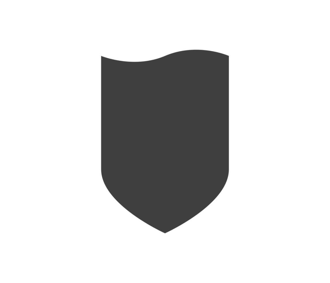Shield black and white logo. Guarantee, insignia and guard symbol. Security icon vector
