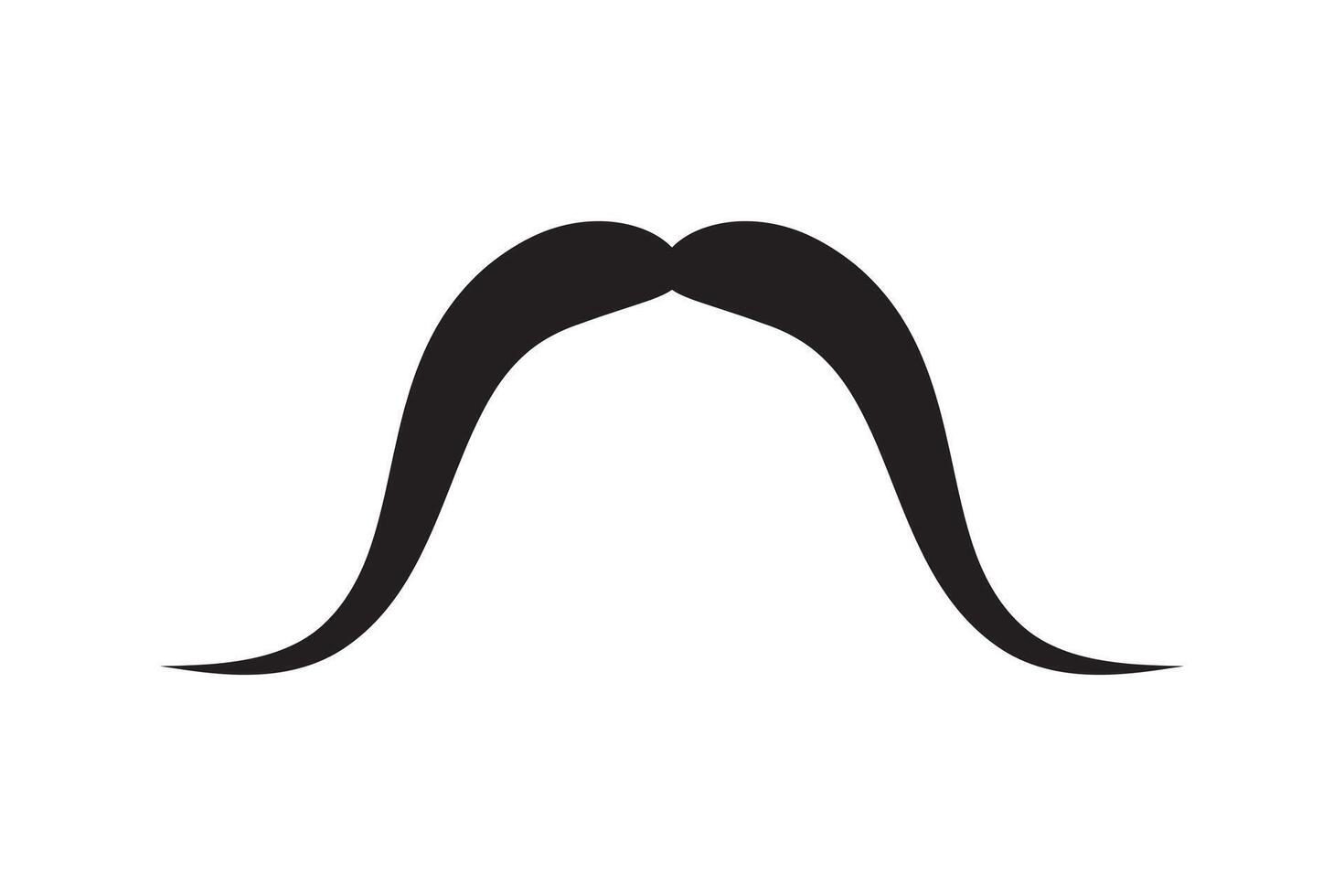 Moustache icon. Black retro style mustache. Shave barber vintage man face vector