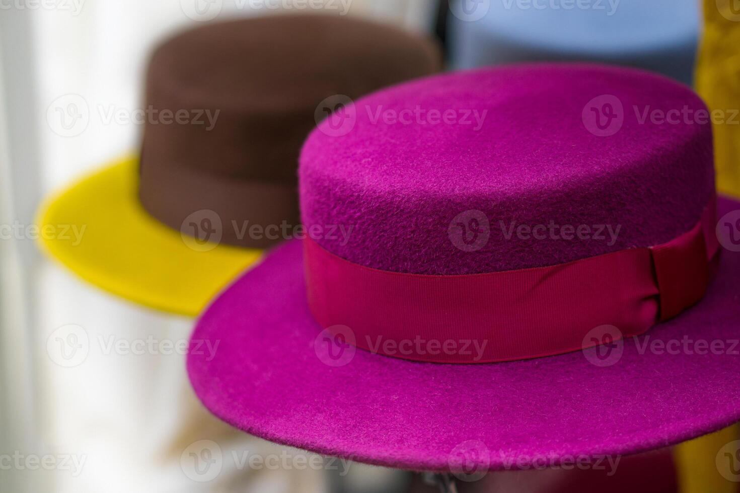 felt hat with ribbon photo