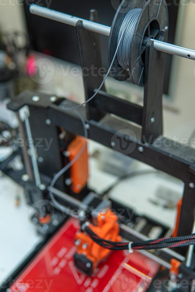 3D printer elements. 3D printing device mechanism photo