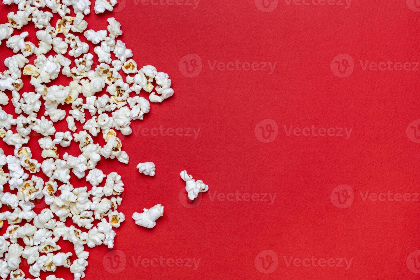 white popcorn on a red photo