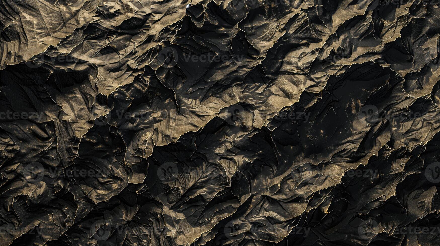 Rough dark stone texture with cracks and gold flecks. Dark back photo