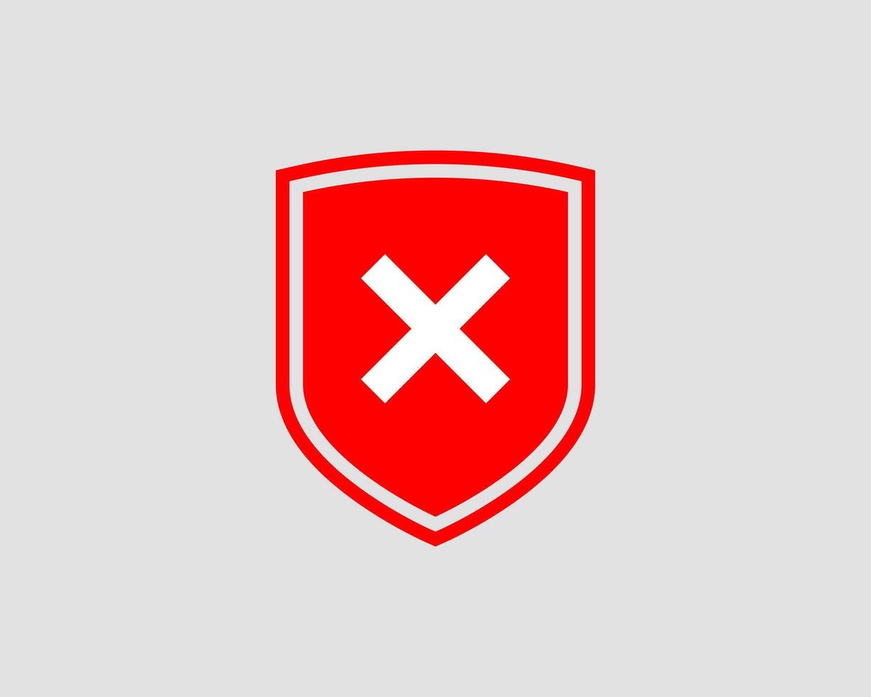 Shield icon with mark symbol. Design element. vector