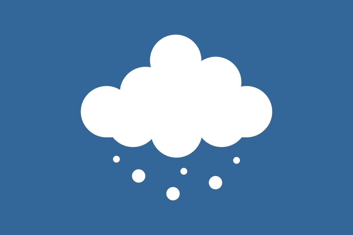 Snowy cloud at winter icon. Snow weather symbol vector