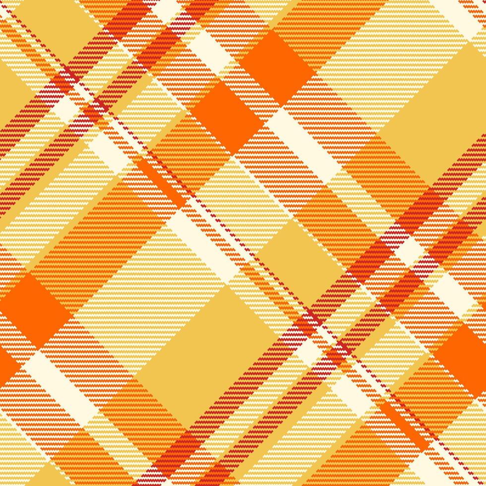 Cotton fabric texture tartan, open plaid pattern. Effect background seamless check textile in amber and cornsilk colors. vector