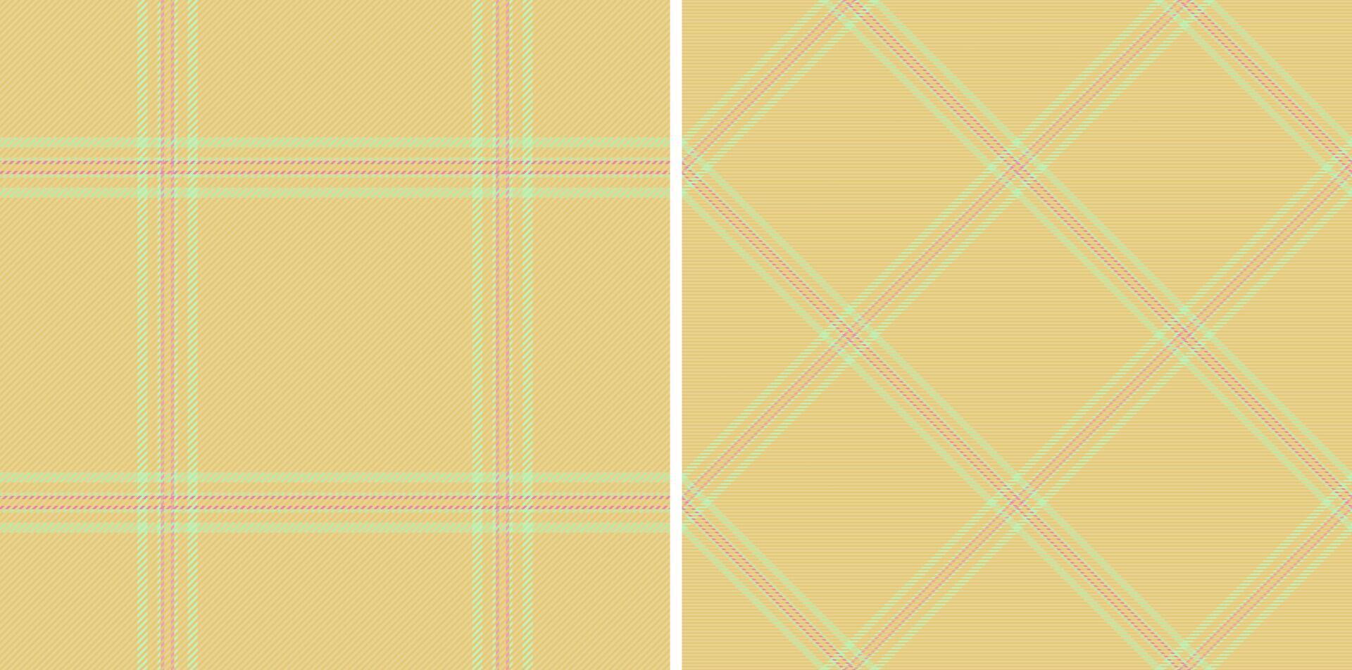 Pattern background seamless of texture check plaid with a textile tartan fabric. Set in warm colors. High quality bath towels for home. vector