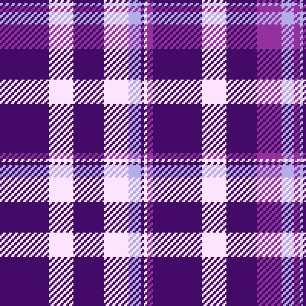 Antique tartan pattern textile, happy fabric seamless texture. Handsome plaid background check in light and violet colors. vector
