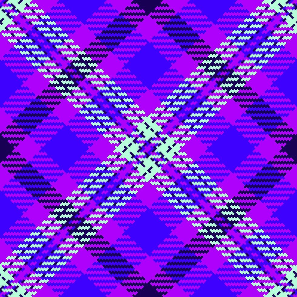 1950s pattern texture plaid, mother background check fabric. Nostalgic seamless textile tartan in bright and indigo colors. vector