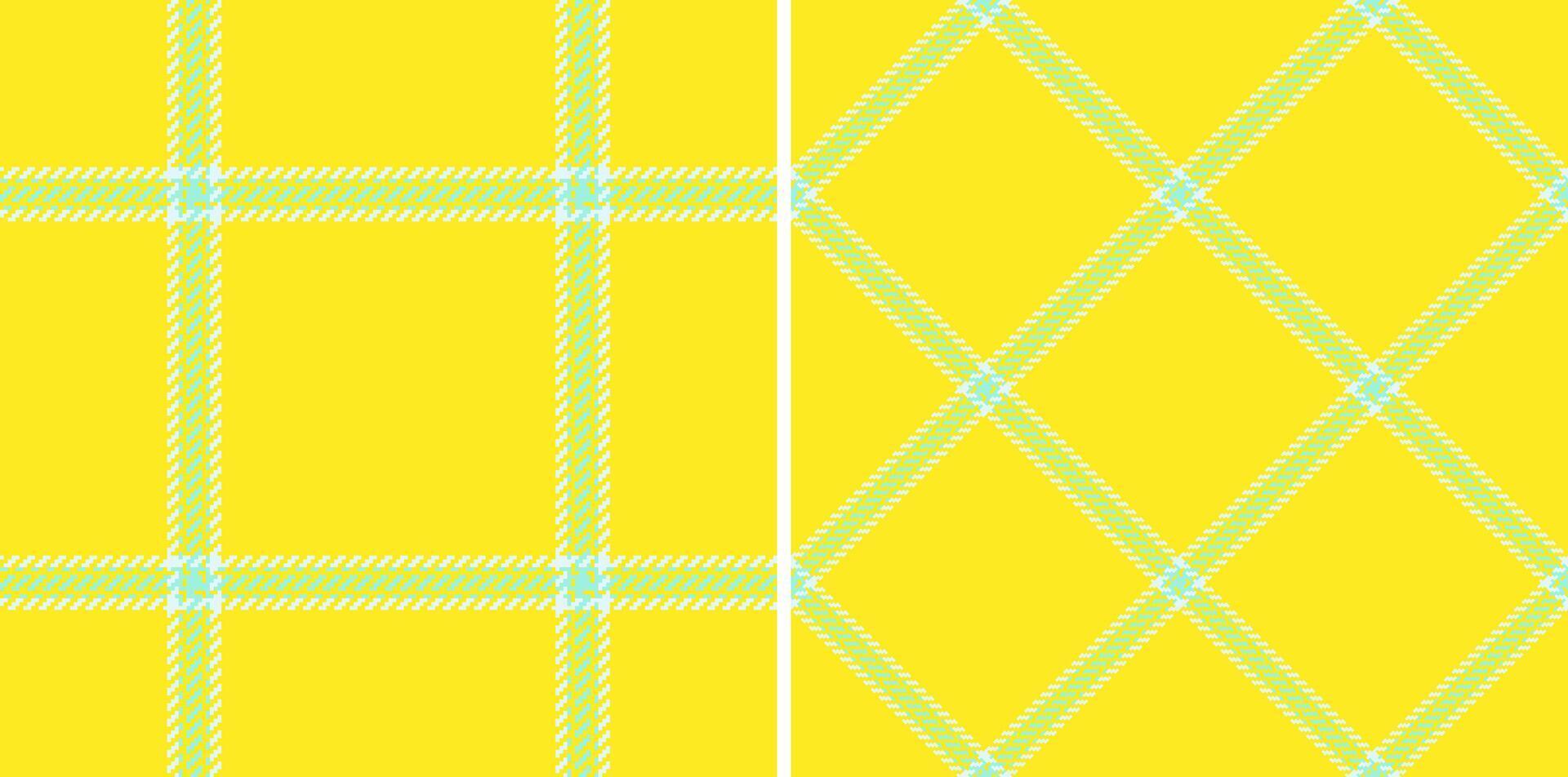 Plaid check fabric of background pattern with a textile tartan seamless texture. Set in neon colors. Fashion outfits for women. vector