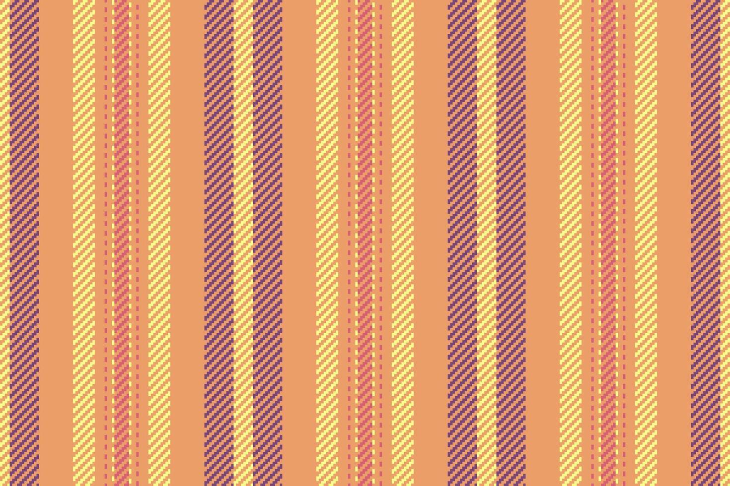 Cozy fabric lines stripe, grunge vertical pattern background. Pretty textile texture seamless in orange and yellow colors. vector