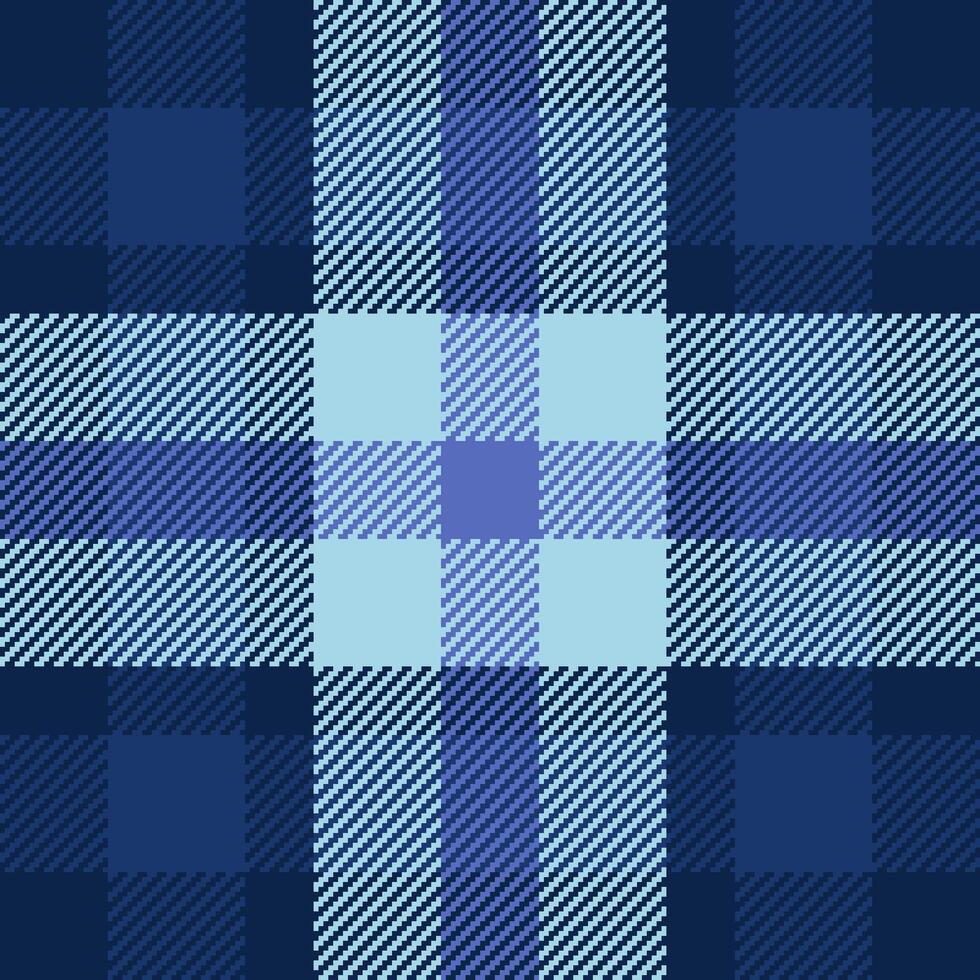 20s plaid fabric, autumn check textile tartan. Picture texture background seamless pattern in blue and dark colors. vector