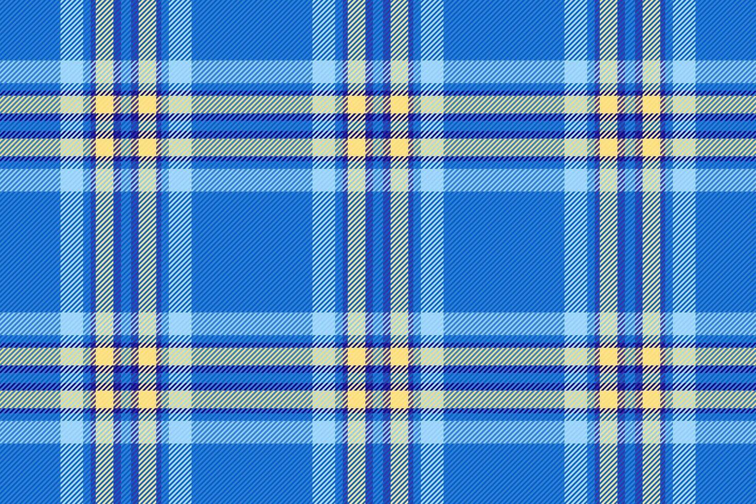 Heritage fabric plaid check, minimal background seamless. Festival pattern textile texture tartan in blue and cyan colors. vector