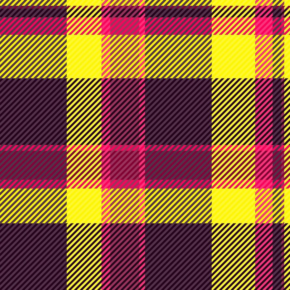 Swatch check background tartan, neat textile texture pattern. Symmetry seamless plaid fabric in pink and black colors. vector