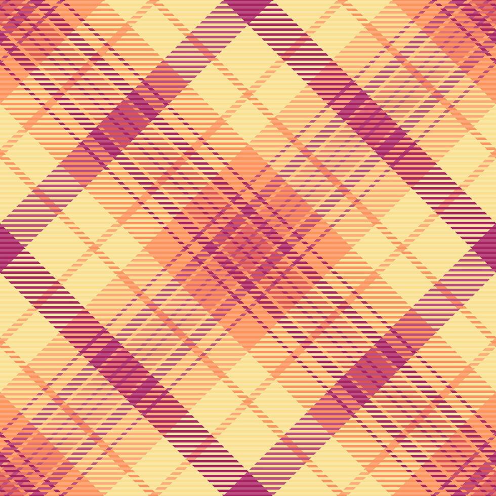 Pano plaid texture textile, rag fabric check. Artistic seamless background tartan pattern in yellow and orange colors. vector