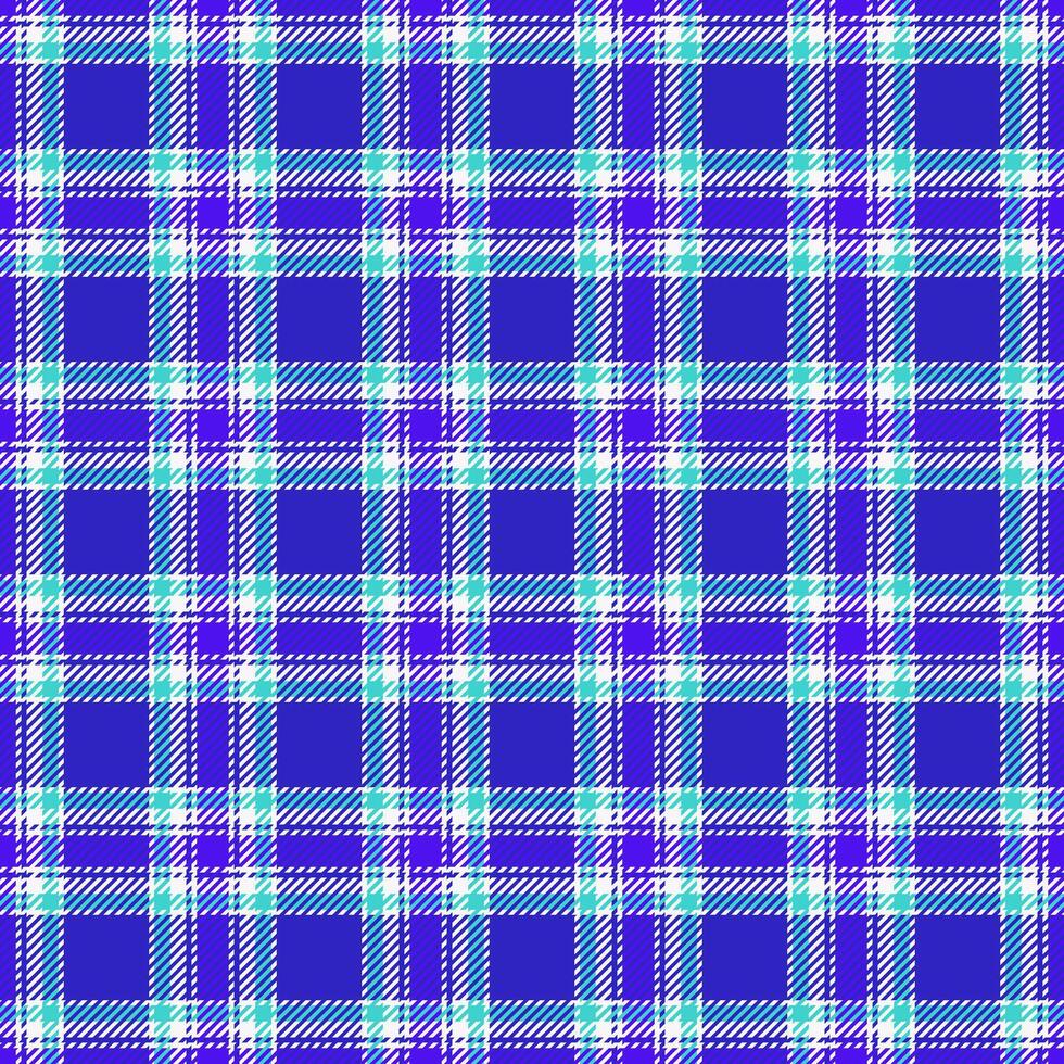 Colour tartan background seamless, luxury plaid texture. Cold fabric pattern check textile in indigo and white colors. vector