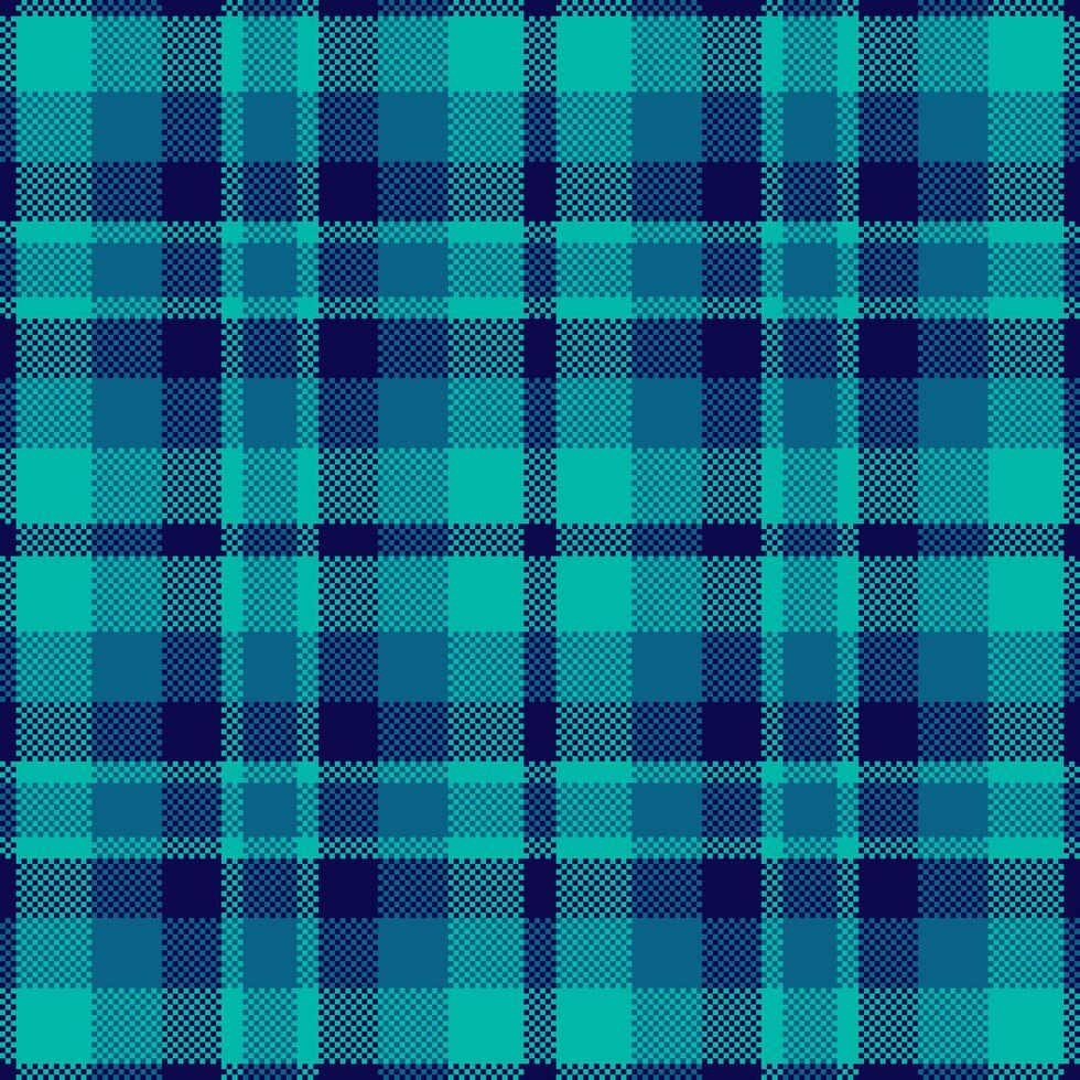 Quiet background texture seamless, line fabric textile plaid. Bold check tartan pattern in teal and cyan colors. vector