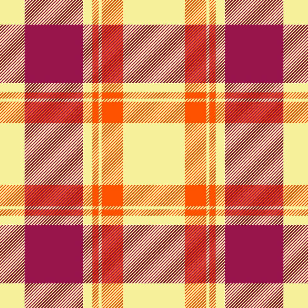 Subtle plaid seamless background, goose foot fabric check tartan. Event pattern texture textile in yellow and pink colors. vector