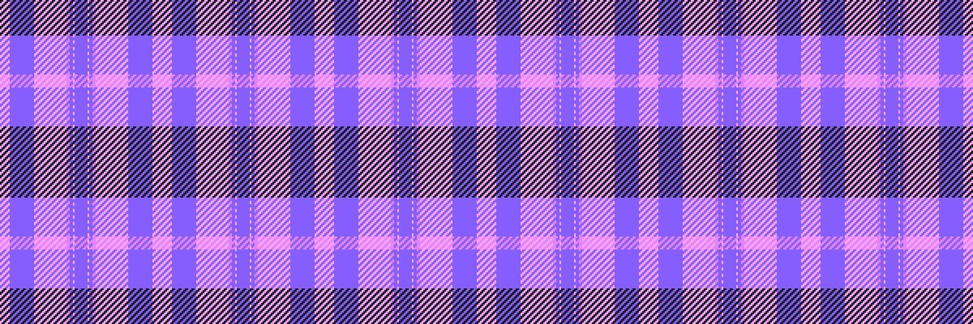 Silk fabric texture pattern, 1970s background plaid. Professional seamless textile check tartan in magenta and indigo colors. vector