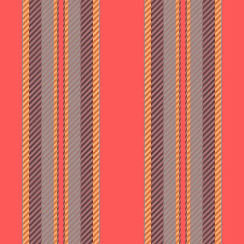 Grunge vertical fabric texture, row lines background seamless. Gala textile pattern stripe in red and teal colors. vector