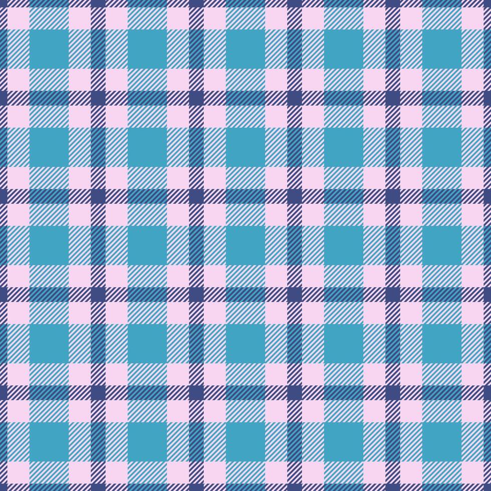 Stylish seamless check textile, revival pattern tartan background. Dress fabric texture plaid in light and cyan colors. vector