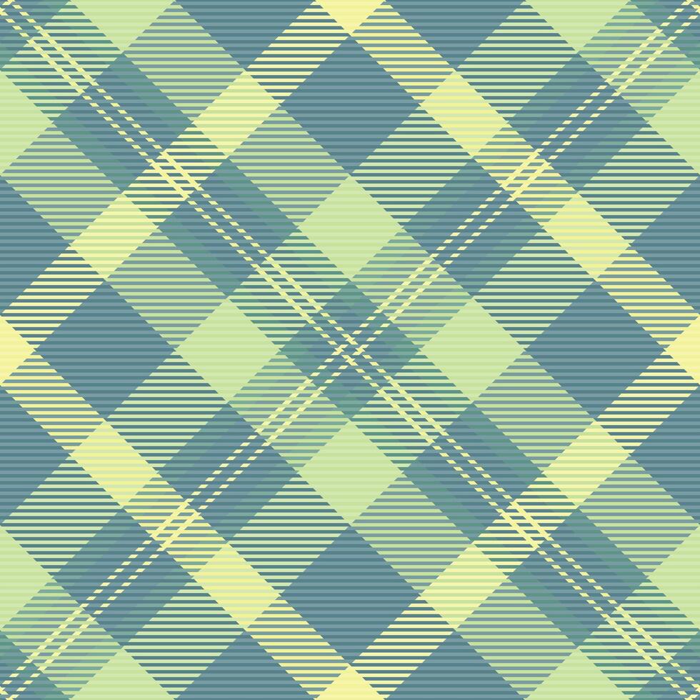 Folklore textile background texture, spring check seamless . Wrapping fabric tartan plaid pattern in pastel and cyan colors. vector
