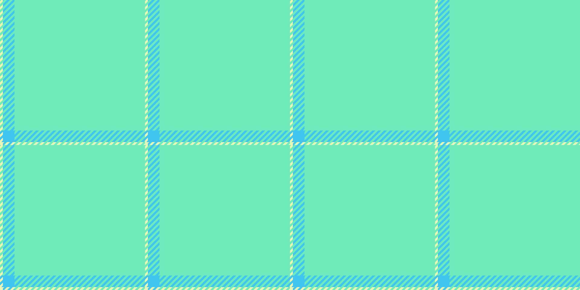 Realistic plaid seamless fabric, thanksgiving pattern check tartan. Beautiful texture background textile in mint and cyan colors. vector