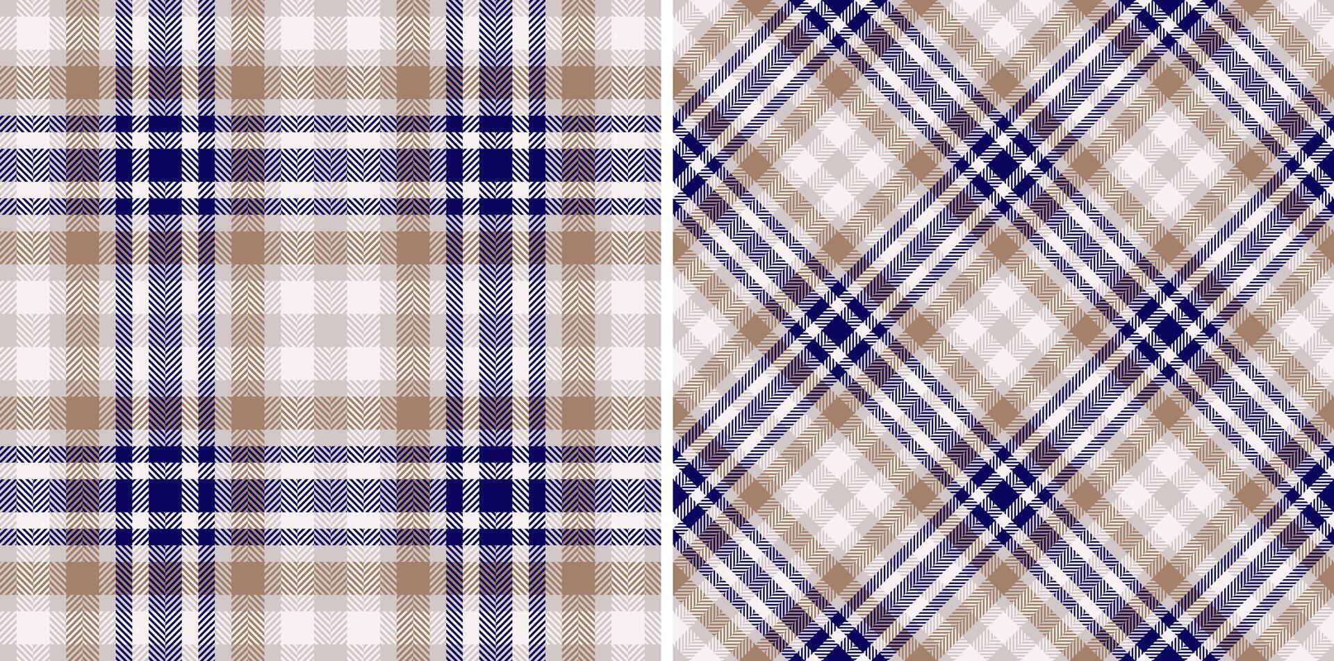 Plaid seamless textile of pattern fabric with a tartan background check texture. Set in skin colors for stylish outfits for all family. vector