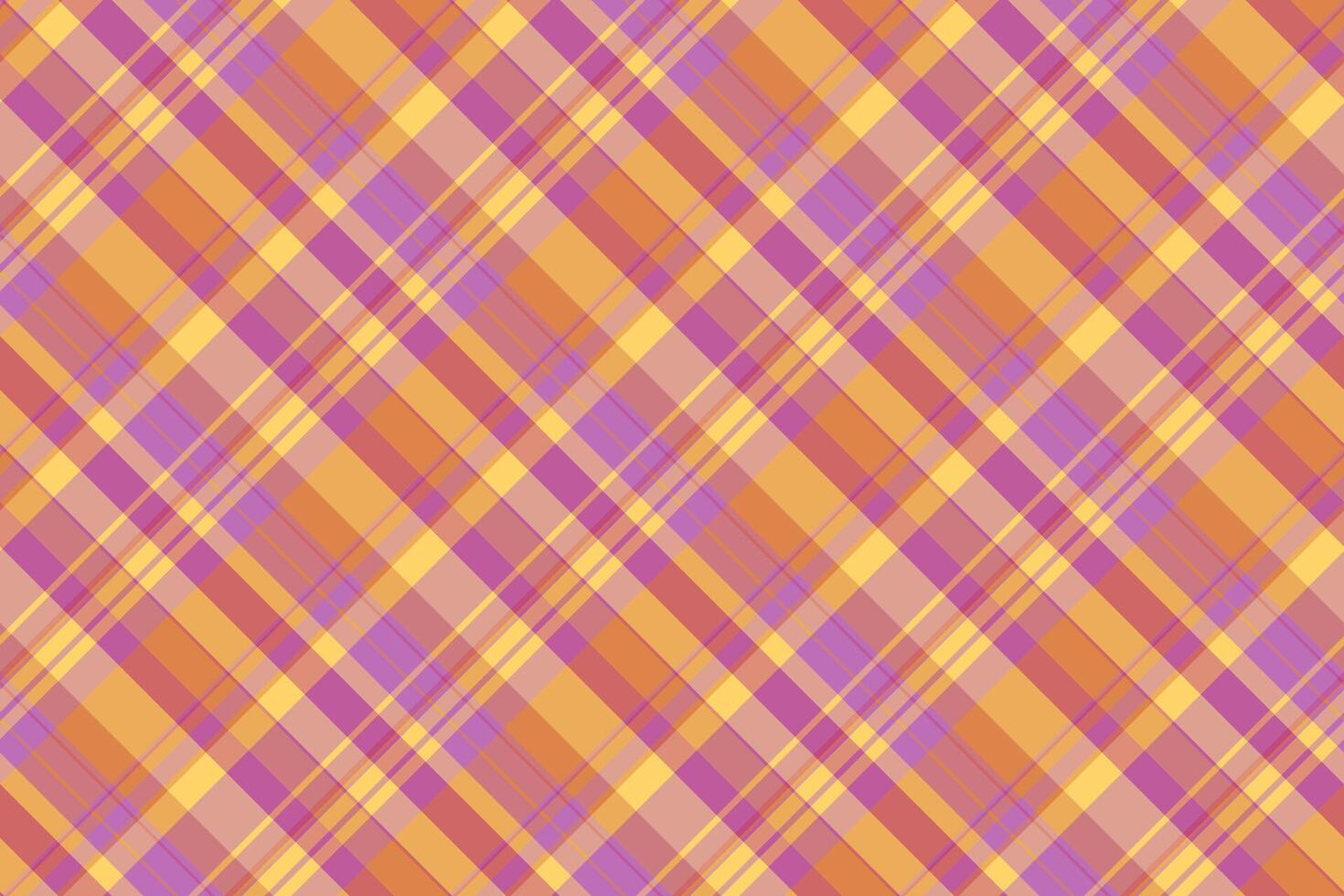 Handmade texture tartan textile, girl background plaid check. Attire seamless fabric pattern in red and orange colors. vector