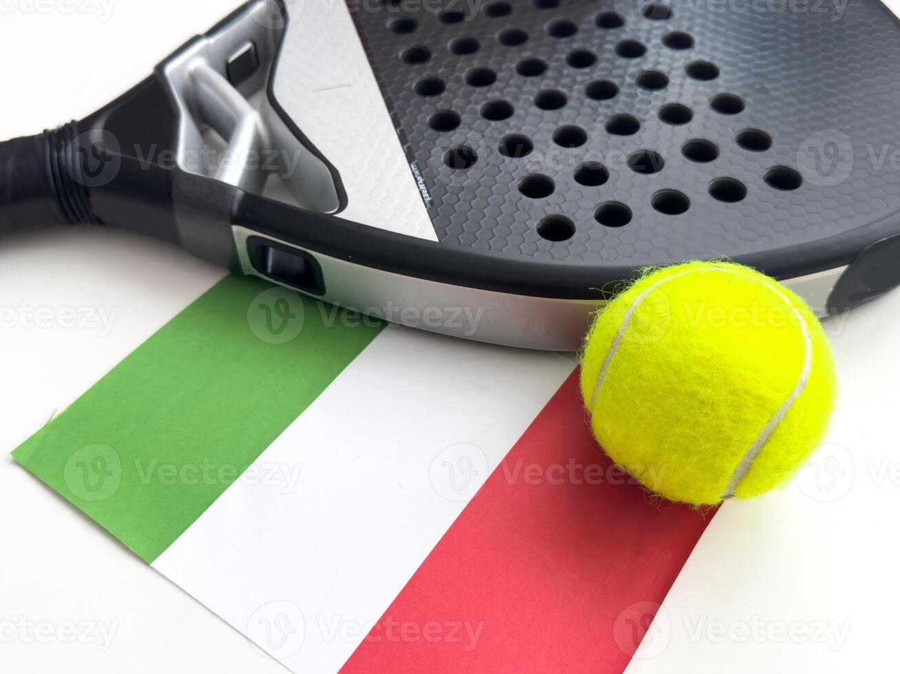 padel racket and Italian flag photo