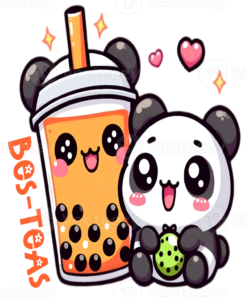 Bes Teas Kawaii Panda Bubble Tea png
