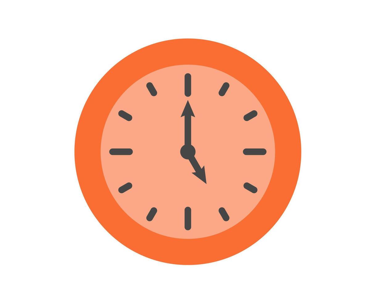 Summer clock icon design with peach or orange. Fruit icons of time. vector