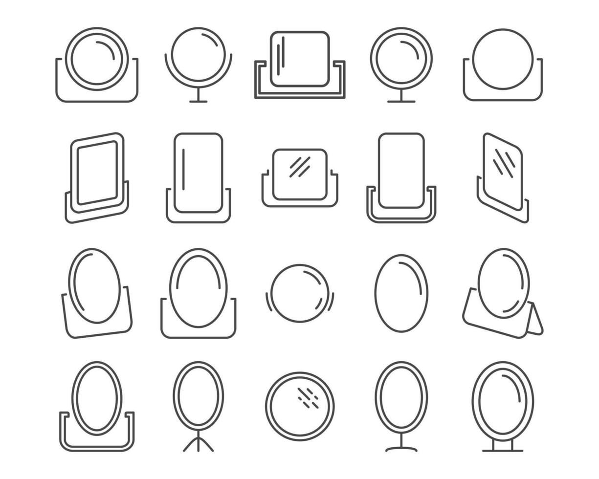 Collection of face mirror graphic icon vector