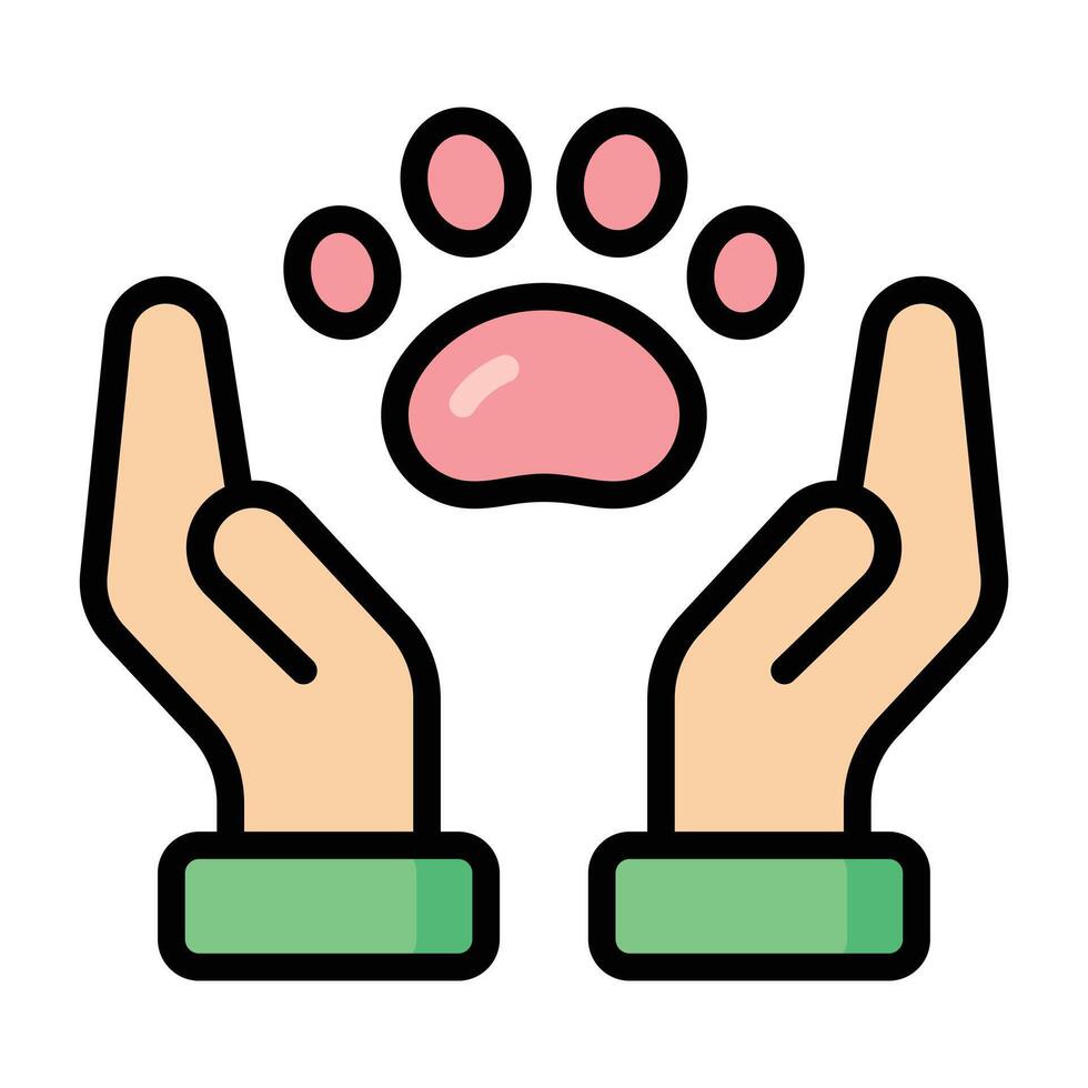 Simple Animal Care colorful icon. The icon can be used for websites, print templates, presentation templates, illustrations, etc vector