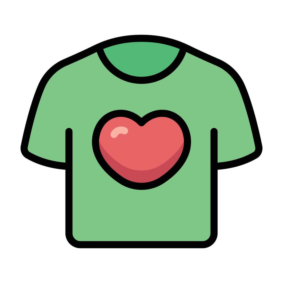 Simple T Shirt with Love colorful icon. The icon can be used for websites, print templates, presentation templates, illustrations, etc vector
