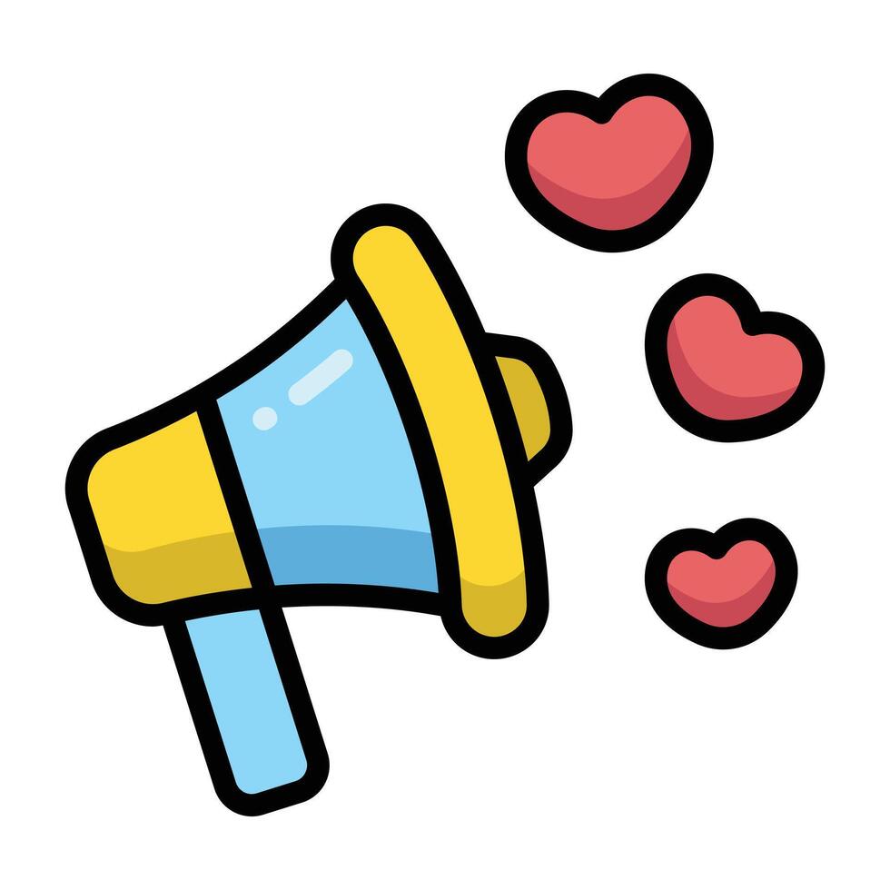 Simple Megaphone colorful icon. The icon can be used for websites, print templates, presentation templates, illustrations, etc vector
